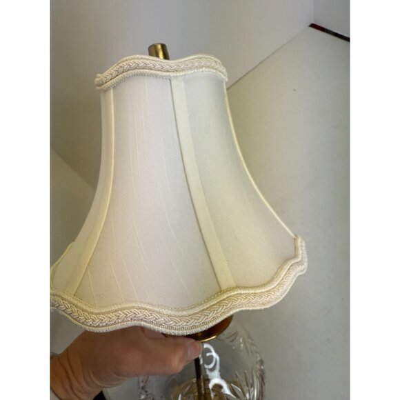 Waterford Cut Crystal Table Lamp with Solid Brass Footed Base + Shade - Picture 16 of 16